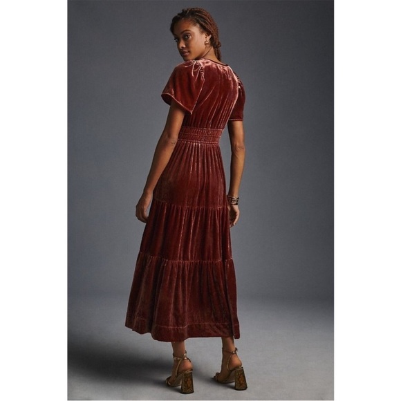 ANTHROPOLOGIE Somerset Collection Velvet Edition Maxi Dress Size XXS NWT - Picture 2 of 8